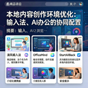 本地内容创作环境优化:输入法、AI办公与浏览器的协同配置-网创星球
