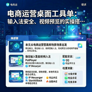 电商运营桌面工具单：输入法安全、视频预览与局域网传输的实操搭配-网创星球