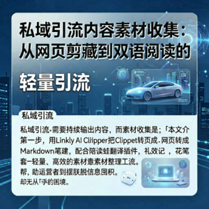 私域引流内容素材收集：从网页剪藏到双语阅读的轻量方案-网创星球