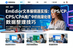 EmEditor文本编辑器实操:CPS/CPA推广中的批量处理与数据整理技巧-网创星球