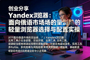 Yandex浏览器:面向俄语市场的轻量浏览器选择与配置实操-网创星球