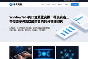 WindowTabs窗口标签化实操:带货后台多开窗口的合并管理技巧-网创星球