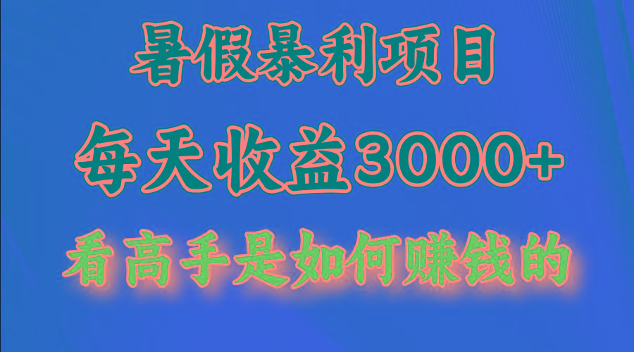 暑假暴力项目 1天收益3000+，视频号，快手，不露脸直播.次日结算-网创星球