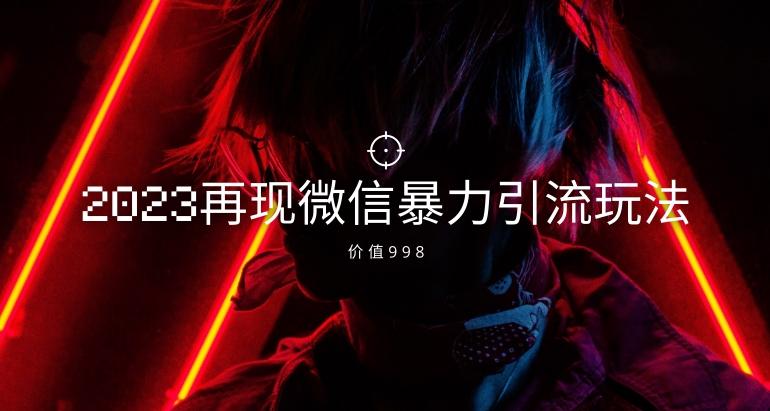价值998元2023最新微信暴力引流玩法，日引流50-100+-网创星球
