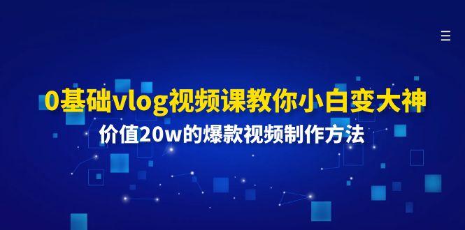 0基础vlog视频课教你小白变大神:价值20w的爆款视频制作方法-网创星球