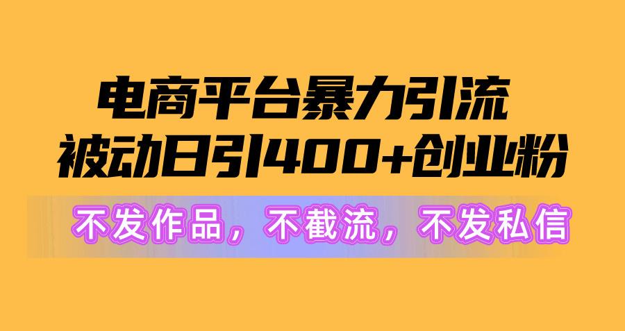 图片[1]-电商平台暴力引流,被动日引400+创业粉不发作品，不截流，不发私信-网创星球