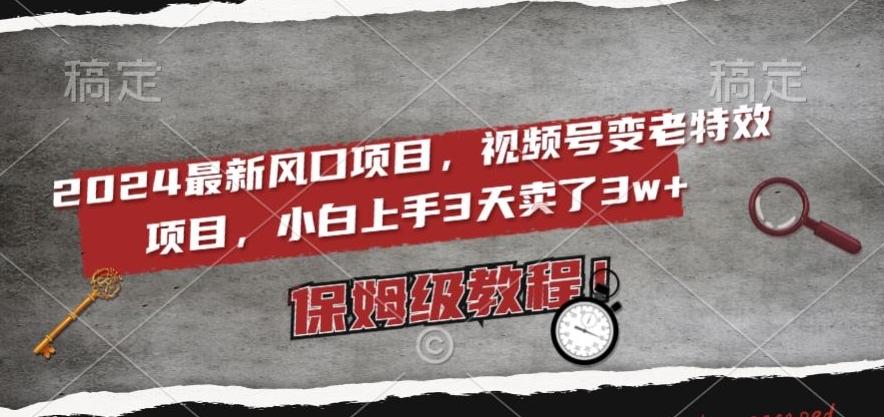 2024最新风口项目，视频号变老特效项目，电脑小白上手3天卖了3w+，保姆级教程【揭秘】-网创星球