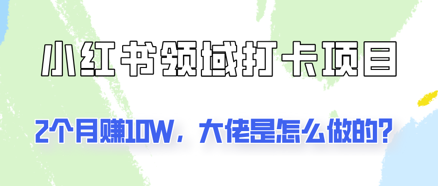 通过小红书领域打卡项目2个月赚10W,大佬是怎么做的?-网创星球