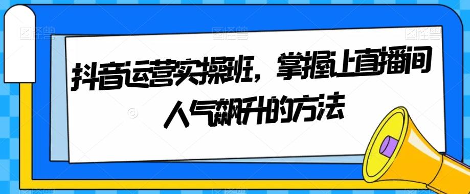 抖音运营实操班，掌握让直播间人气飙升的方法-网创星球
