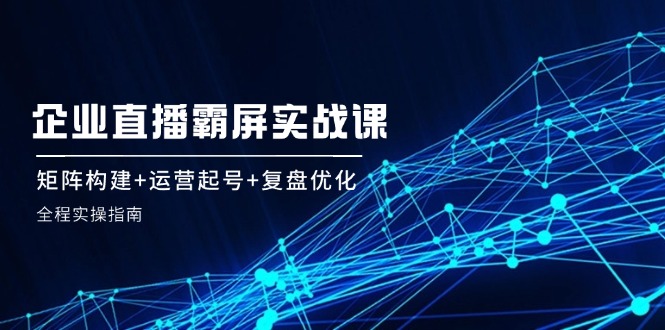 企业直播霸屏实战课：矩阵构建+运营起号+复盘优化，全程实操指南-网创星球