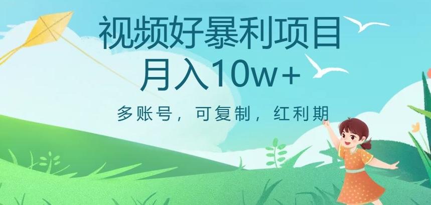 视频号暴利项目,多账号,可复制,红利期,月入10w+【揭秘】