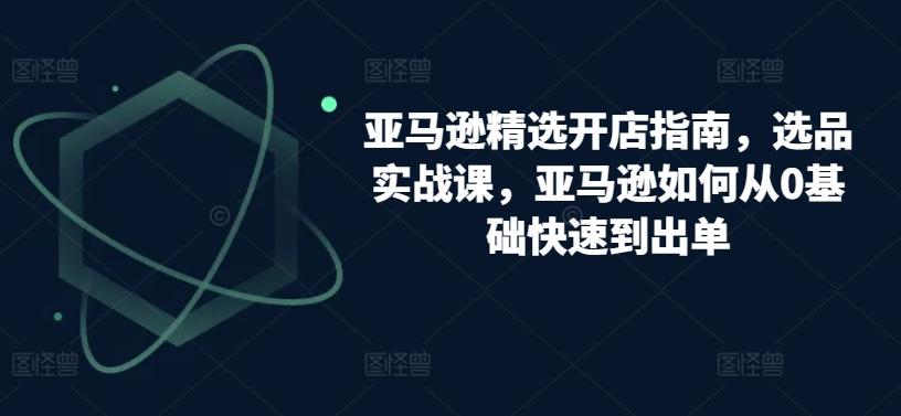 亚马逊精选开店指南,选品实战课,亚马逊如何从0基础快速到出单