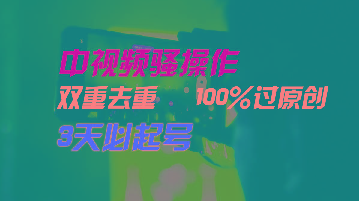 中视频骚操作，双重去重100%过原创，3天比必起号，简单无脑，月入3W+-网创星球