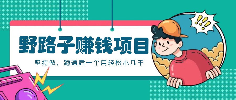 一个人就能操作的野路子赚钱项目,零成本零门槛坚持做,跑通后一个月小几千!-网创星球