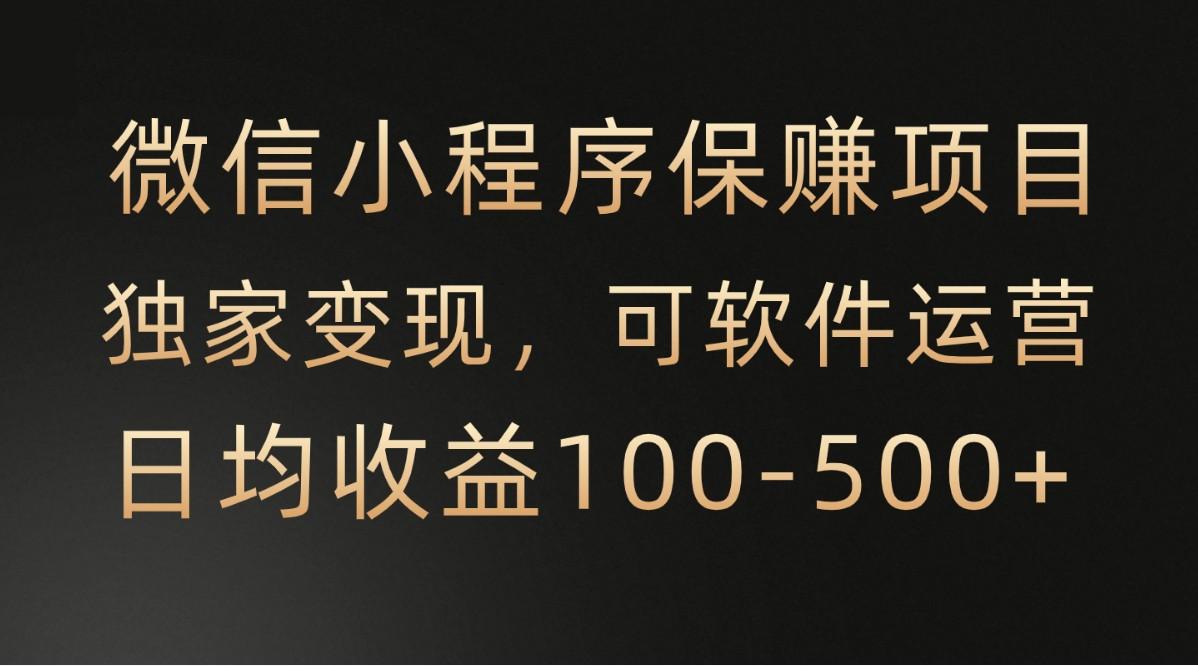 微信小程序，腾讯保赚项目，可软件自动运营，日均100-500+收益有保障-网创星球